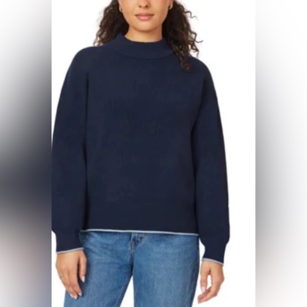 Scotch & Soda Shaker Knit Mock Neck Sweater in Navy - Women’s NWOT